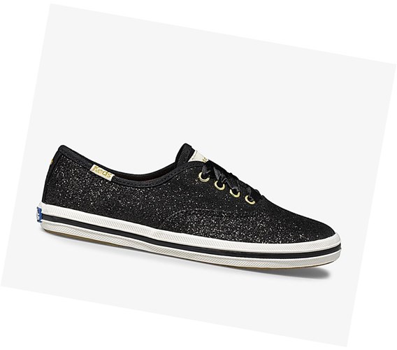 Casuals Shoes Keds Big Kid x kate spade new york Champion Glitter Niños Negras | HDW-130567