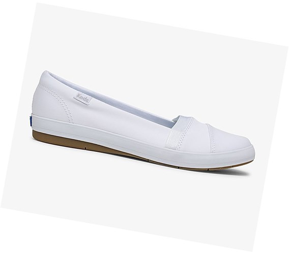 Zapatos Slip On Keds Carmel Comodidad Mujer Blancas | JHU-190683