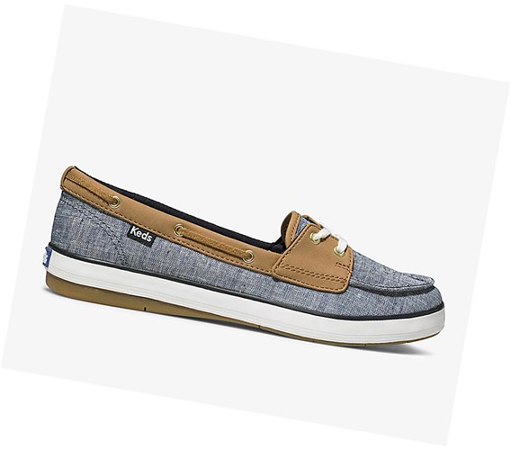 Zapatos Slip On Keds Charter Airy Chambray Mujer Azul Marino | LZT-075943