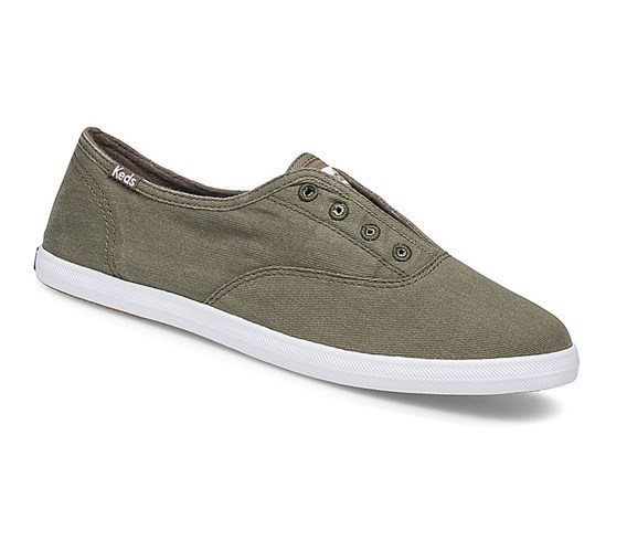 Zapatos Slip On Keds Chillax Washable Mujer Verde Oliva | OAX-746205