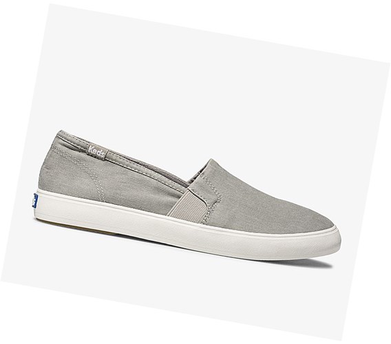 Zapatos Slip On Keds Clipper Washed Solids Mujer Gris | JSF-285490