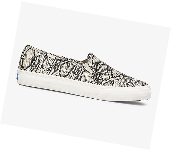 Zapatos Slip On Keds Double Decker Animal Mujer Creme Serpent | IXZ-562983