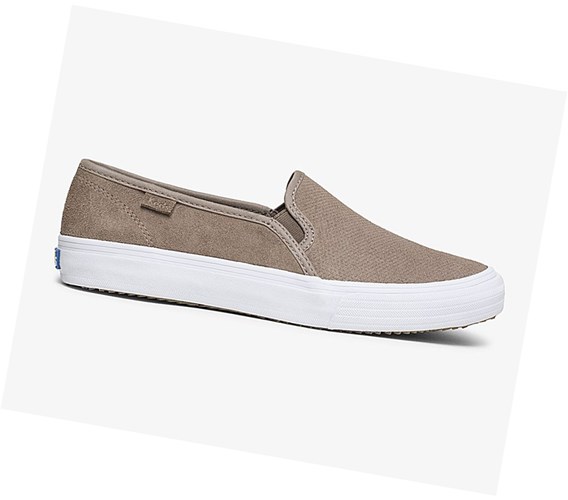 Zapatos Slip On Keds Double Decker Gamuza Fall Comodidad Mujer Gris | CHZ-395180