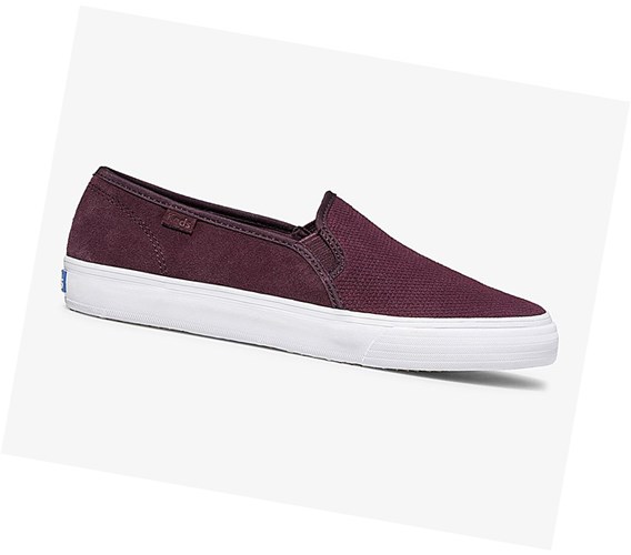 Zapatos Slip On Keds Double Decker Gamuza Fall Comodidad Mujer Rojas | HAM-178423