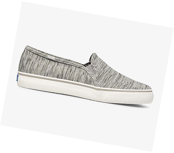 Zapatos Slip On Keds Double Decker Heathered Stripe Knit Mujer Gris | FRT-517480