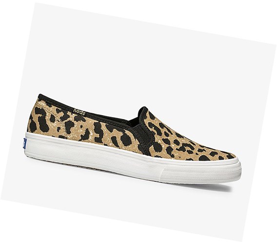 Zapatos Slip On Keds Double Decker Leopard Mujer Marrones | WTQ-431506