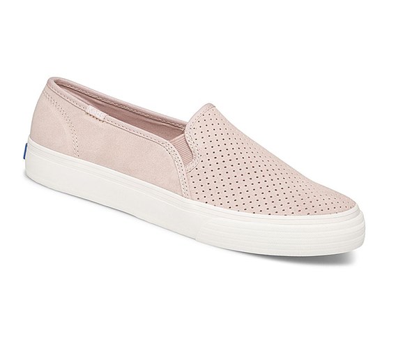 Zapatos Slip On Keds Double Decker Perf Gamuza Fall Mujer Rosas | FUM-302418