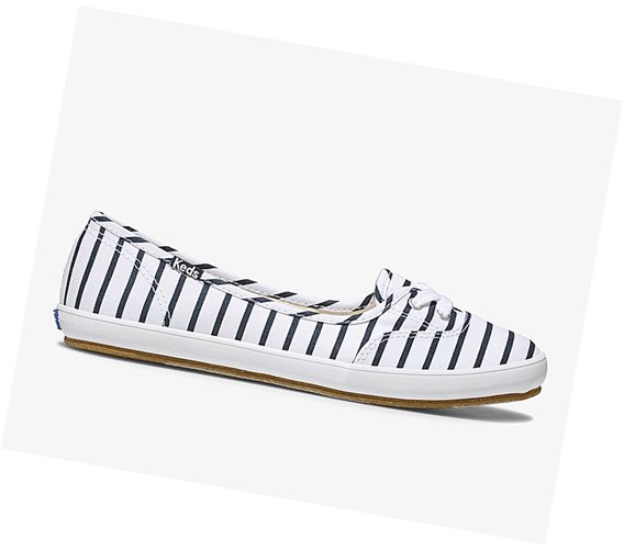 Zapatos Slip On Keds Teacup Breton Stripe Mujer Blancas Azul Marino | QGH-624918