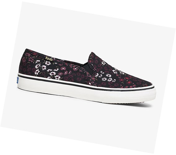 Zapatos Slip On Keds Washable Double Decker Floral Mujer Negras Multicolor | TOU-874532