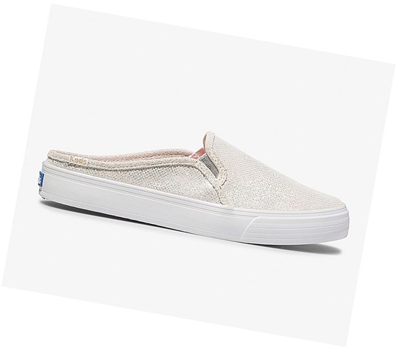 Zapatos Slip On Keds x Oh Joy! Double Decker Mule Cuero Mujer Blancas | TUZ-760514