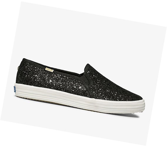 Zapatos Slip On Keds x kate spade new york Double Decker Glitter Wedding Mujer Negras | VJN-367152