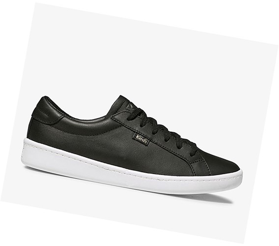 Zapatos con Cordones Keds Ace Cuero Mujer Negras | CRQ-924301