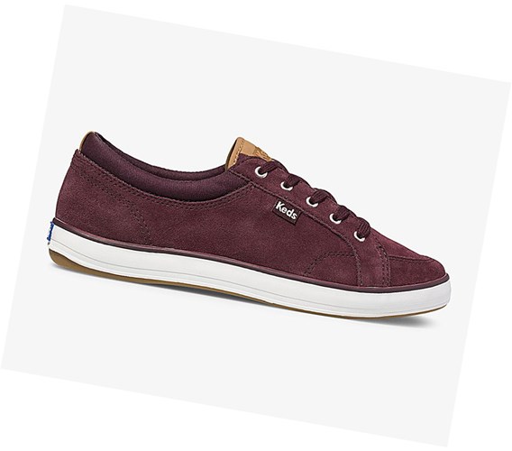 Zapatos con Cordones Keds Center Gamuza Comodidad Mujer Rojas | NZM-793650