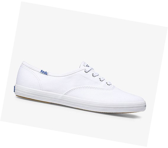 Zapatos con Cordones Keds Champion Lona Originales Mujer Blancas | CWY-647132