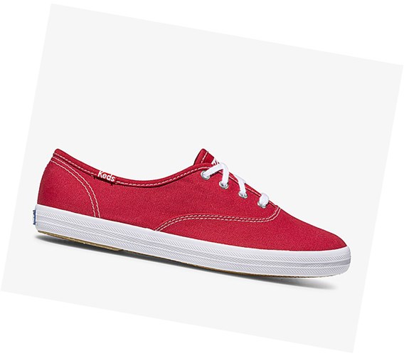 Zapatos con Cordones Keds Champion Lona Originales Mujer Rojas | TOS-702651