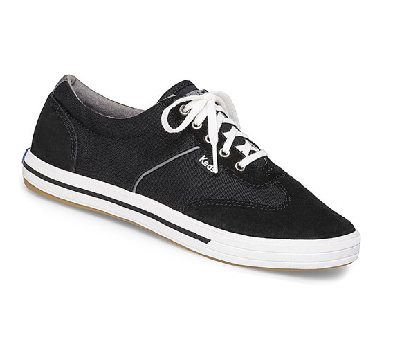 Zapatos con Cordones Keds Courty Gamuza Comodidad Mujer Negras | GJC-953481