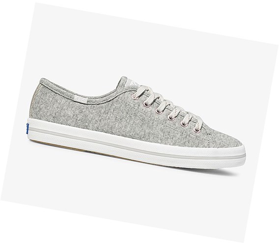 Zapatos con Cordones Keds Kickstart Triangle Jersey Mujer Gris | RZL-086257