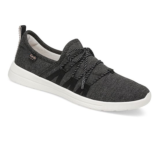 Zapatos con Cordones Keds Studio Lively Jersey Athleisure Mujer Negras | AGR-574381