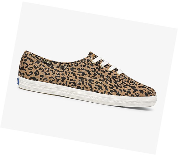 Zapatos con Cordones Keds Washable Champion Animal Mujer Marrones | DWM-025486