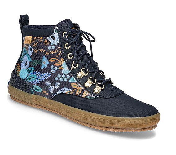 Zapatos con Cordones Keds x Rifle Paper Co. Scout Agua Mujer Azul Marino Multicolor | RUS-197548