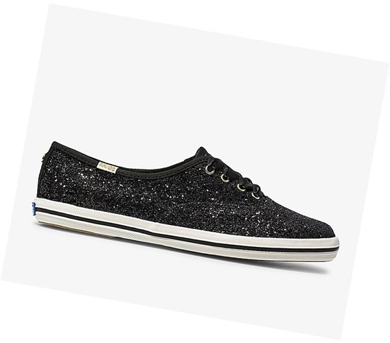 Zapatos con Cordones Keds x kate spade new york Champion Glitter Mujer Negras | SPN-459716