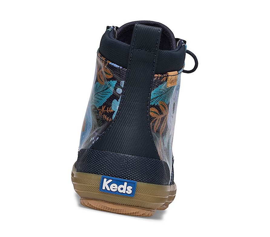 Botas Altas Keds x Rifle Paper Co. Scout Agua Mujer Azul Marino Multicolor | UYQ-872901