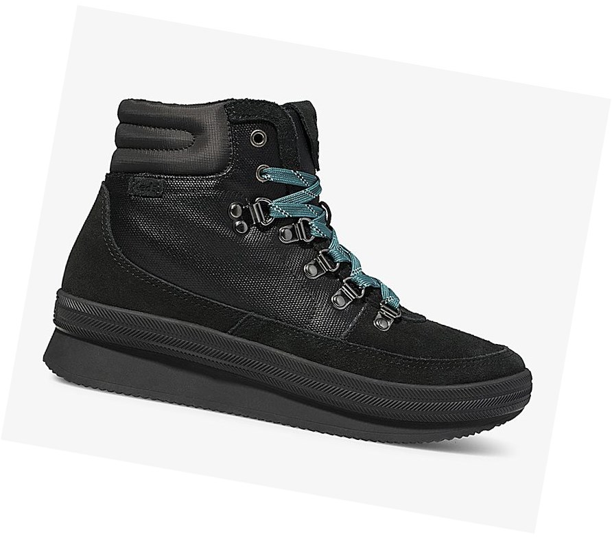 Botas con Cordones Keds Midland Agua Mujer Negras | JGB-796382