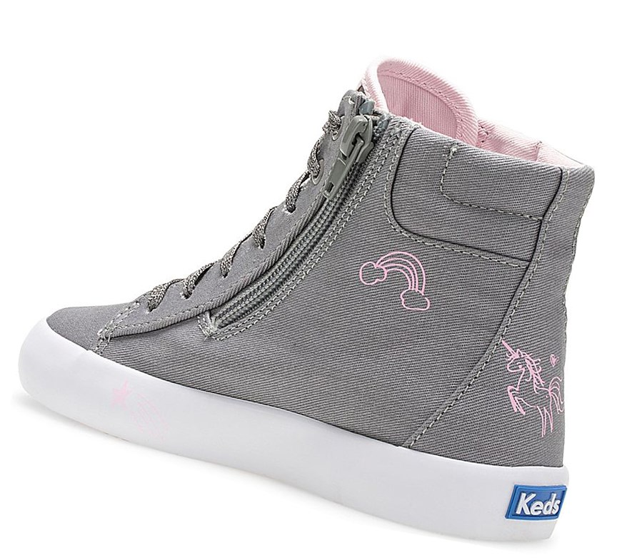 Casuals Shoes Keds Big Kid Double Up High Top Niños Gris | DVM-932014