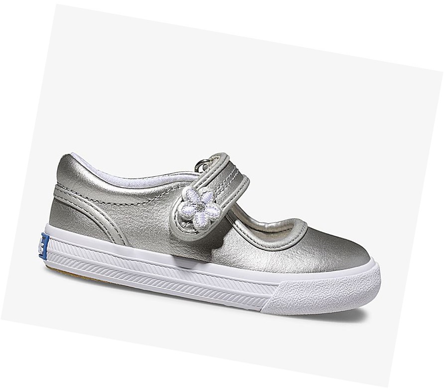 Casuals Shoes Keds Big Kid Ella Mary Jane Niños Plateadas Metal | SGV-712350