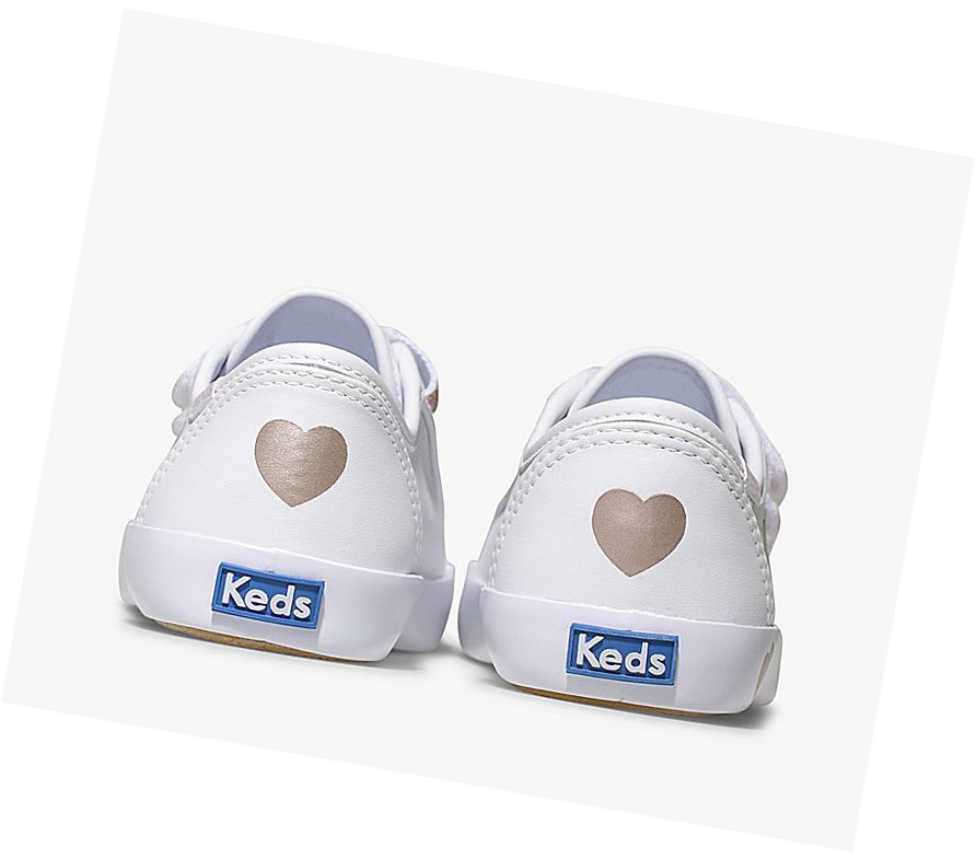 Casuals Shoes Keds Big Kid Kickstart 3V Niños Blancas Rosas | ZDI-432086