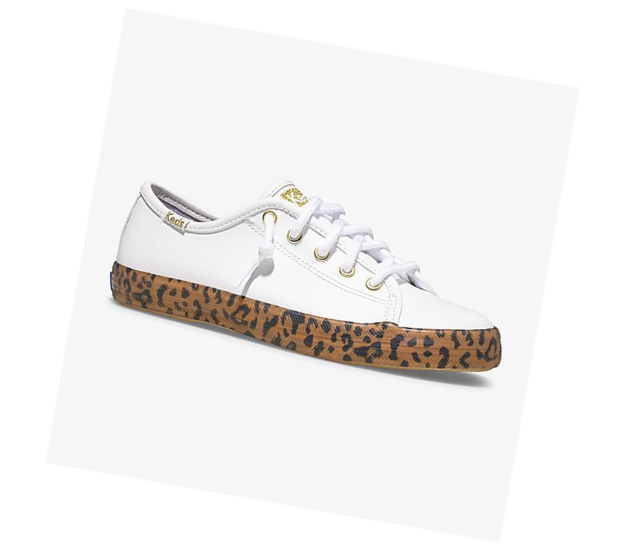 Casuals Shoes Keds Big Kid Kickstart Leopard Foxing Niños Blancas | XEL-760348