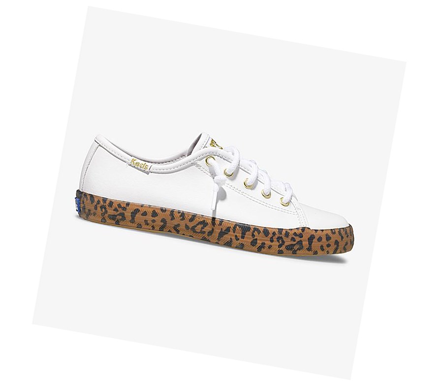 Casuals Shoes Keds Big Kid Kickstart Leopard Foxing Niños Blancas | XEL-760348