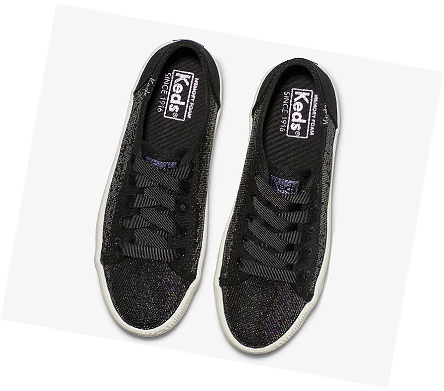 Casuals Shoes Keds Big Kid Kickstart Metallic Sparkle Niños Negras | SJM-216340