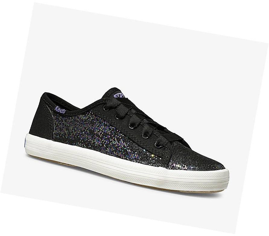 Casuals Shoes Keds Big Kid Kickstart Metallic Sparkle Niños Negras | SJM-216340