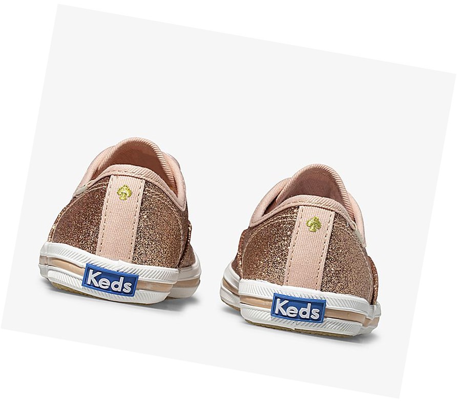 Casuals Shoes Keds x kate spade new york Champion Glitter Wedding Mujer Rosas Doradas | BOV-028591