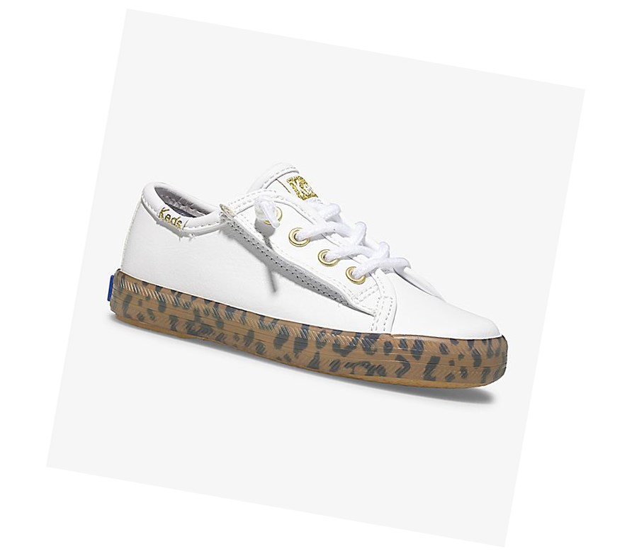 Zapatillas Keds Big Kid Kickstart Leopard Foxing Jr. Niños Blancas Leopardo | XDY-319527