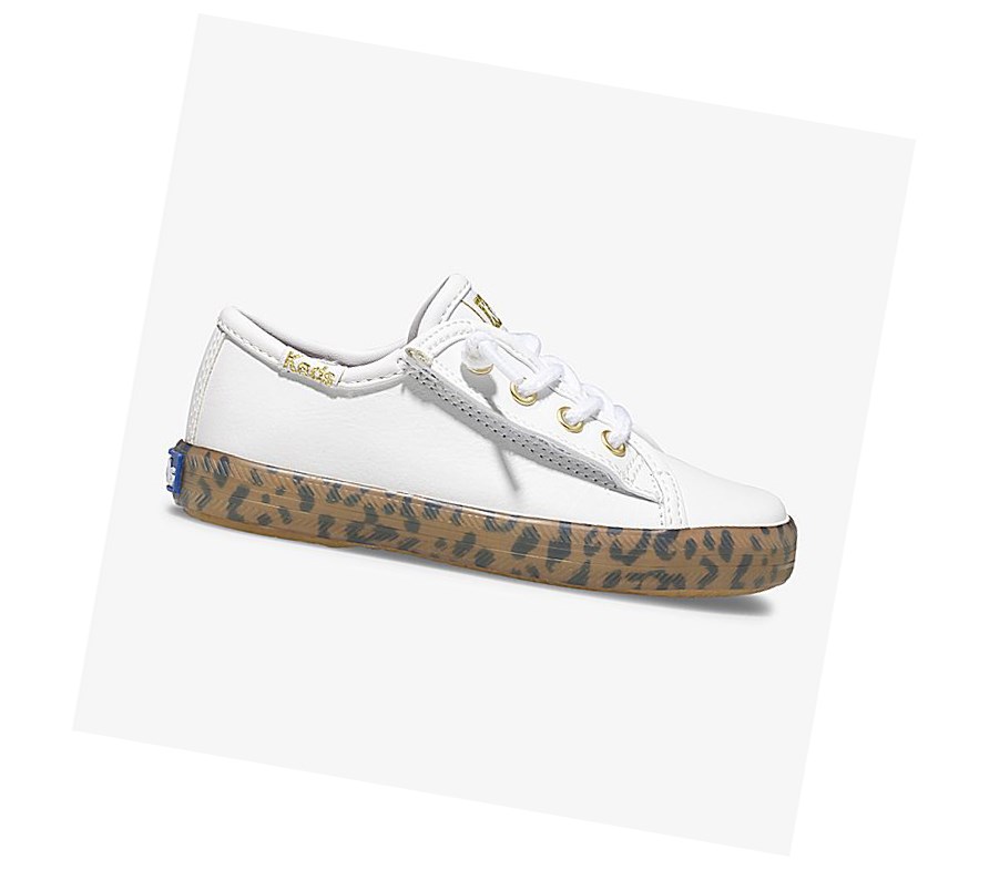 Zapatillas Keds Big Kid Kickstart Leopard Foxing Jr. Niños Blancas Leopardo | XDY-319527