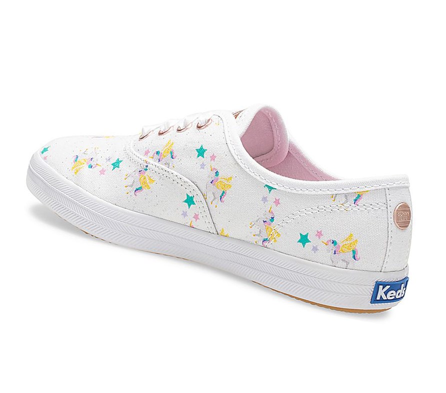 Zapatillas Keds Big Kid x SUNNYLIFE Champion Unicorn Niños Blancas | NDM-092347