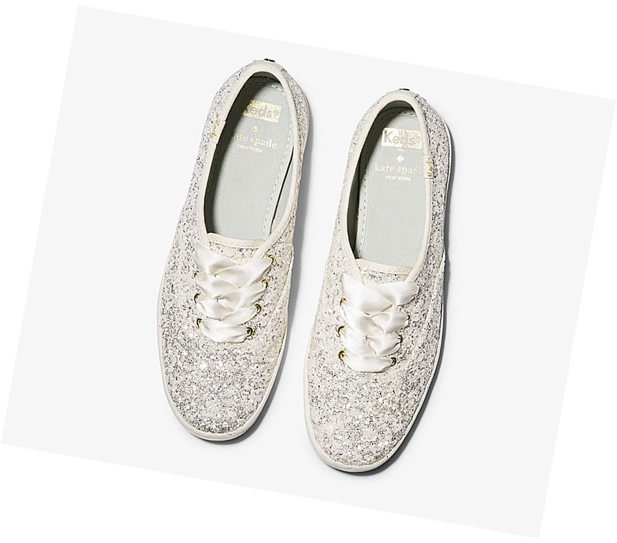 Zapatillas Keds x kate spade new york Champion Glitter Wedding Mujer Creme | KDG-345867