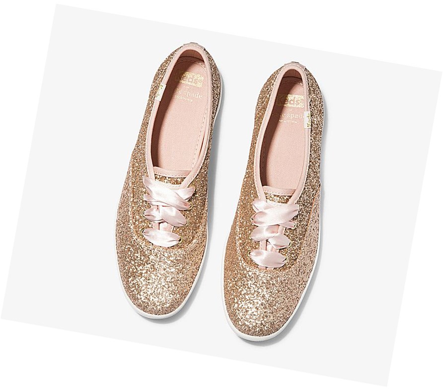 Zapatillas Keds x kate spade new york Champion Glitter Wedding Mujer Rosas Doradas | LAB-928347