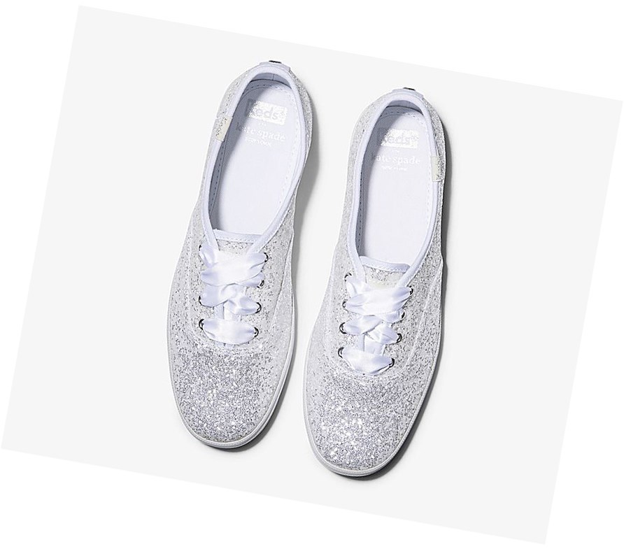 Zapatillas Keds x kate spade new york Champion Glitter Wedding Mujer Blancas | VSC-651078