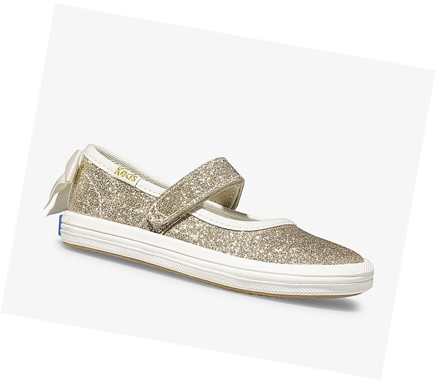 Zapatos Mary Jane Keds Big Kid x kate spade new york Sloane MJ Glitter Mary Janes Niños Doradas | NPW-316042