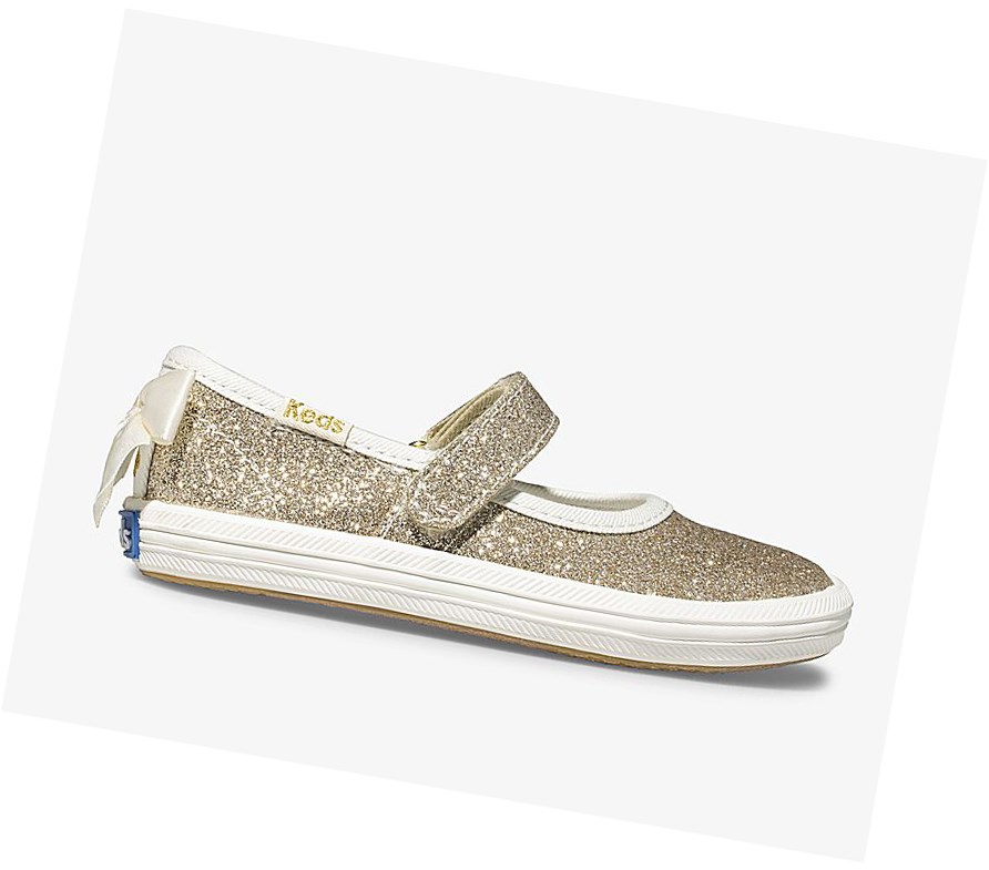 Zapatos Mary Jane Keds Big Kid x kate spade new york Sloane MJ Glitter Mary Janes Niños Doradas | NPW-316042