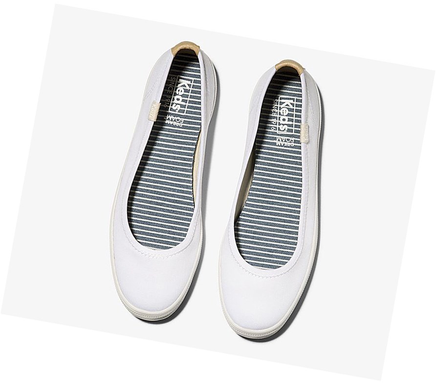 Zapatos Slip On Keds Bryn Comodidad Mujer Blancas | SPA-376185