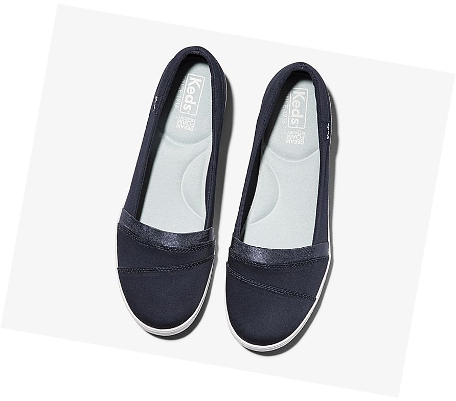 Zapatos Slip On Keds Carmel Comodidad Mujer Azul Marino | AOB-285376