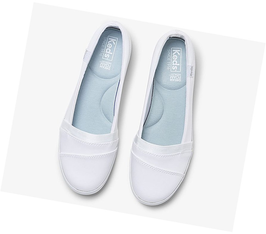 Zapatos Slip On Keds Carmel Comodidad Mujer Blancas | JHU-190683