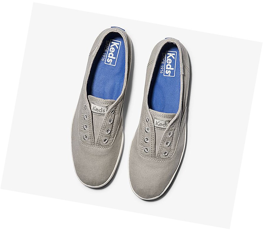 Zapatos Slip On Keds Chillax Seasonal Washable Mujer Gris Oscuro | DFA-275941