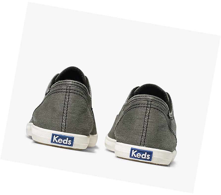 Zapatos Slip On Keds Chillax Seasonal Washable Mujer Gris Oscuro | ETH-721489