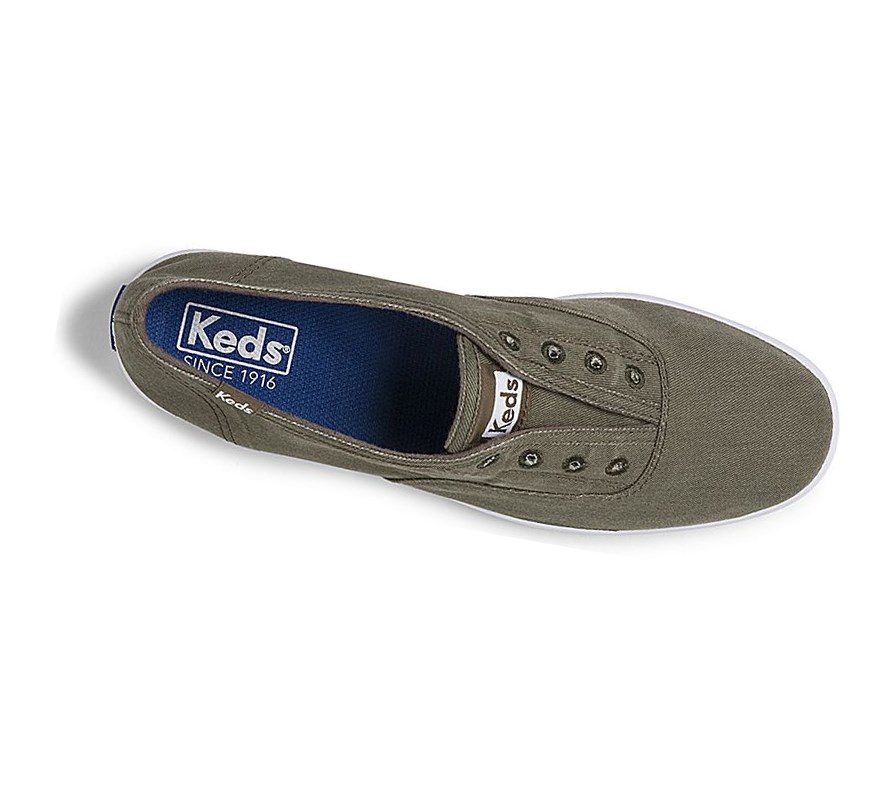 Zapatos Slip On Keds Chillax Washable Comodidad Mujer Verde Oliva | UCI-962354