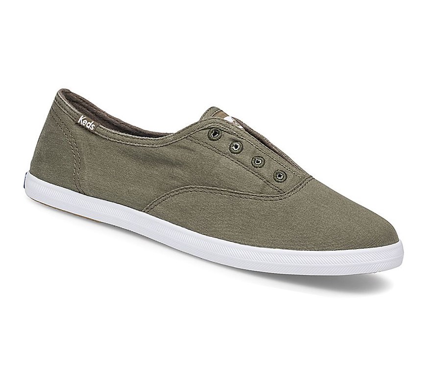 Zapatos Slip On Keds Chillax Washable Comodidad Mujer Verde Oliva | UCI-962354